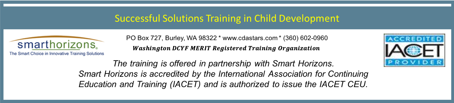 inservice training for child care in washington state
